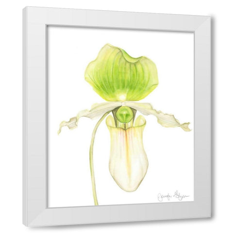 Orchid Beauty IV White Modern Wood Framed Art Print by Goldberger, Jennifer