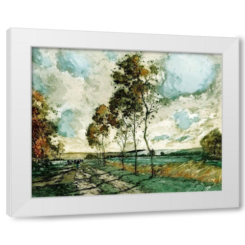 Autumn Landscape IV White Modern Wood Framed Art Print by Vision Studio