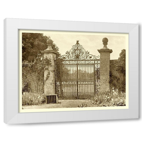 Sepia Garden View II White Modern Wood Framed Art Print by unknown
