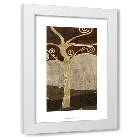 Sylvan Spirals I White Modern Wood Framed Art Print by Vess, June Erica