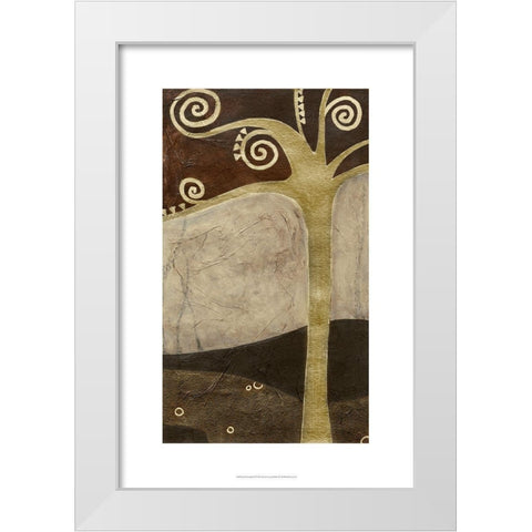 Sylvan Spirals II White Modern Wood Framed Art Print by Vess, June Erica