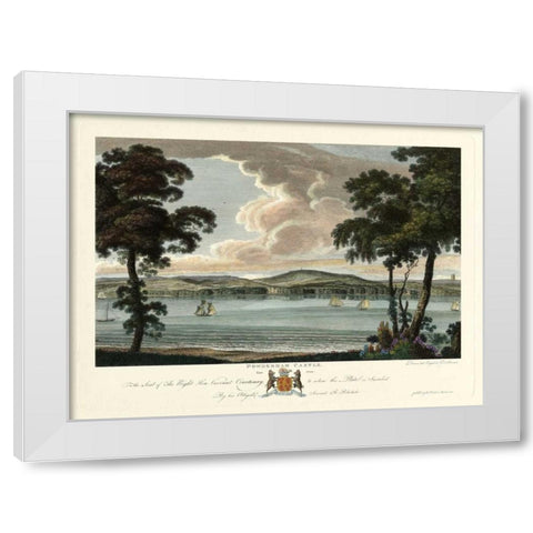Powderham Castle White Modern Wood Framed Art Print by Polwhele, Richard