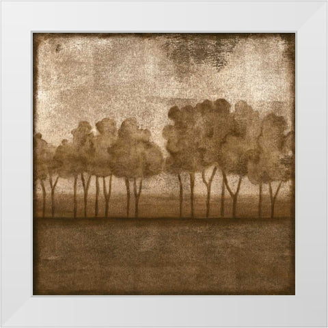 Trees at Dusk I White Modern Wood Framed Art Print by Slocum, Nancy