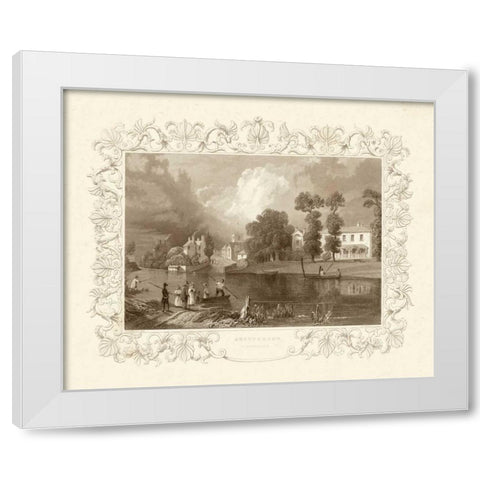 Views of England II White Modern Wood Framed Art Print by Tombleson
