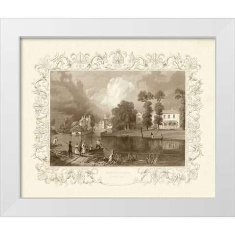 Views of England II White Modern Wood Framed Art Print by Tombleson