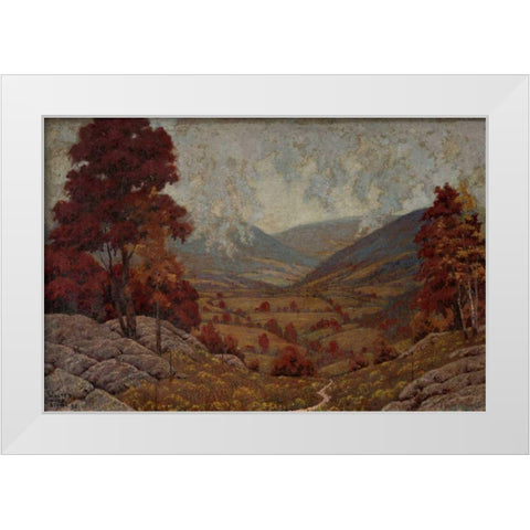 Autumn White Modern Wood Framed Art Print by Stone, Walter King