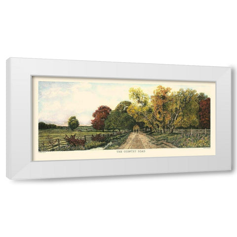The Country Road White Modern Wood Framed Art Print by Eaton, C. Harry