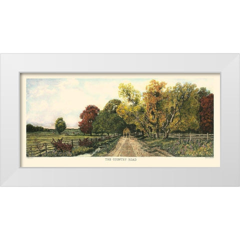The Country Road White Modern Wood Framed Art Print by Eaton, C. Harry