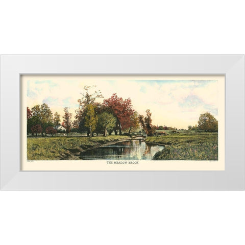 The Meadow Brook White Modern Wood Framed Art Print by Eaton, C. Harry