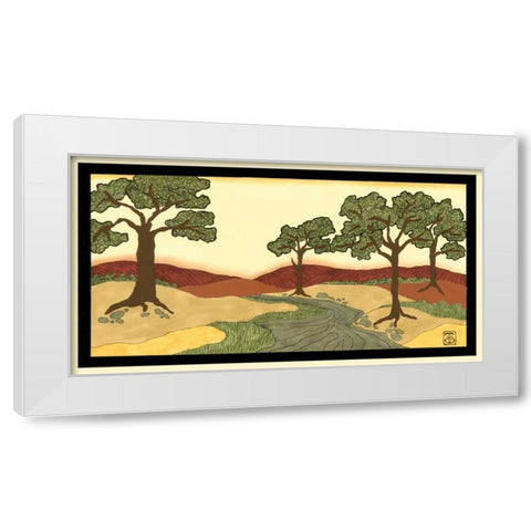 Warm Horizons I White Modern Wood Framed Art Print by Goldberger, Jennifer