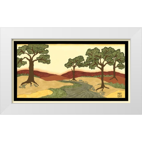 Warm Horizons I White Modern Wood Framed Art Print by Goldberger, Jennifer