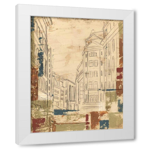 Streets of Downtown II White Modern Wood Framed Art Print by Harper, Ethan