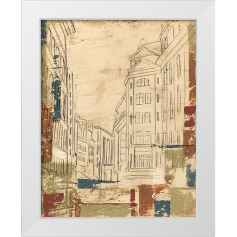 Streets of Downtown II White Modern Wood Framed Art Print by Harper, Ethan