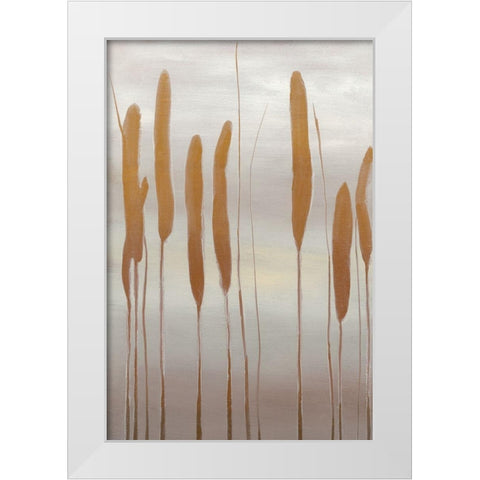 Reeds and Leaves II White Modern Wood Framed Art Print by Goldberger, Jennifer