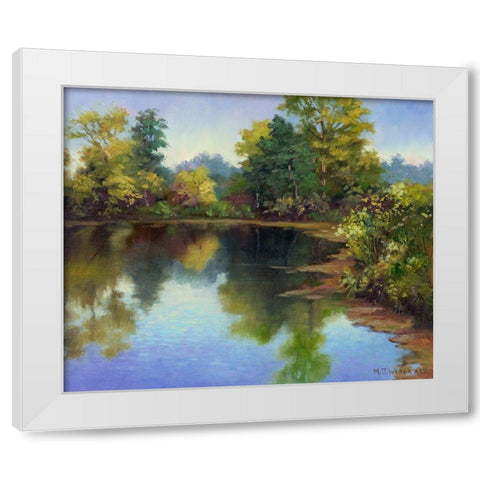 Summer Pond White Modern Wood Framed Art Print by Weber, Mary Jean