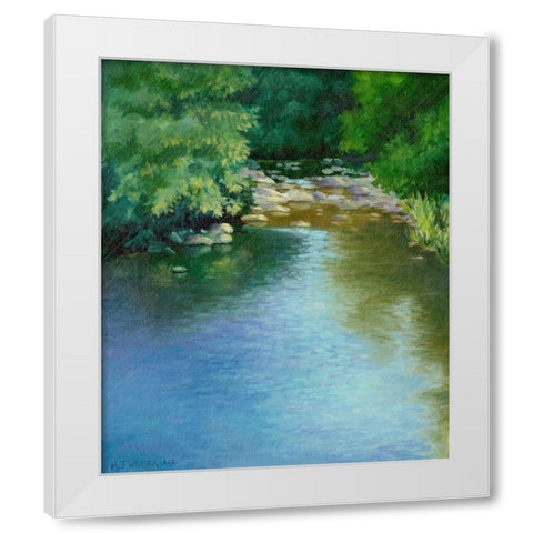 Reflections White Modern Wood Framed Art Print by Weber, Mary Jean
