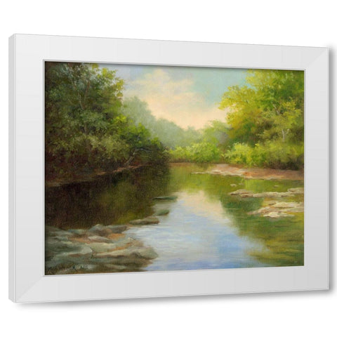 OBannon Summer Creek White Modern Wood Framed Art Print by Weber, Mary Jean
