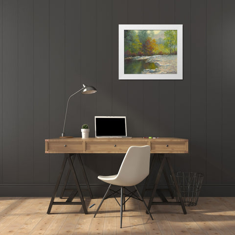 Quiet Reflection White Modern Wood Framed Art Print by Weber, Mary Jean
