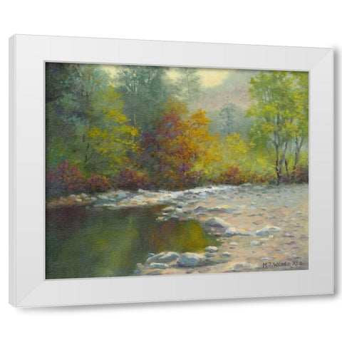 Quiet Reflection White Modern Wood Framed Art Print by Weber, Mary Jean