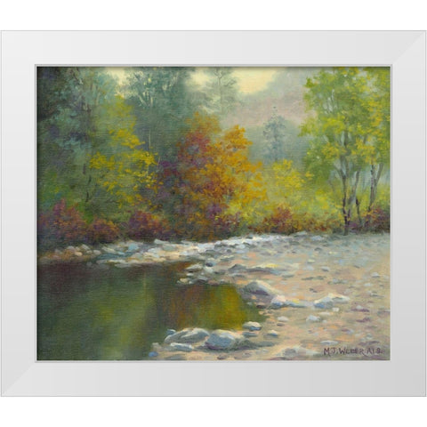 Quiet Reflection White Modern Wood Framed Art Print by Weber, Mary Jean