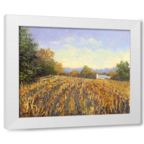 Corn Rows White Modern Wood Framed Art Print by Weber, Mary Jean
