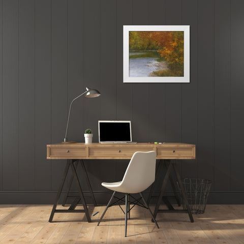 Rivershade White Modern Wood Framed Art Print by Weber, Mary Jean