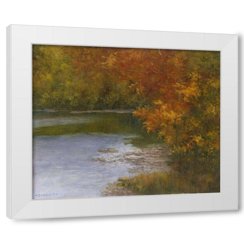 Rivershade White Modern Wood Framed Art Print by Weber, Mary Jean