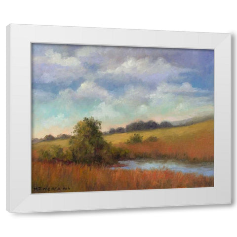 September Fields White Modern Wood Framed Art Print by Weber, Mary Jean