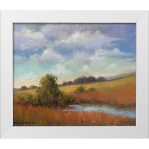 September Fields White Modern Wood Framed Art Print by Weber, Mary Jean