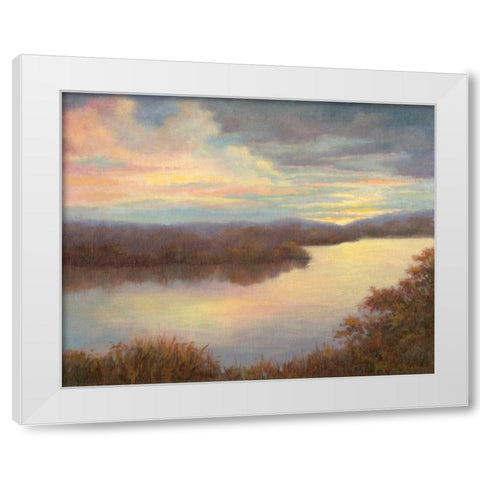 Mississippi Glow White Modern Wood Framed Art Print by Weber, Mary Jean
