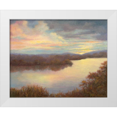 Mississippi Glow White Modern Wood Framed Art Print by Weber, Mary Jean