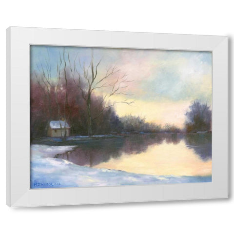 Winter Glow White Modern Wood Framed Art Print by Weber, Mary Jean