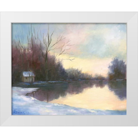 Winter Glow White Modern Wood Framed Art Print by Weber, Mary Jean
