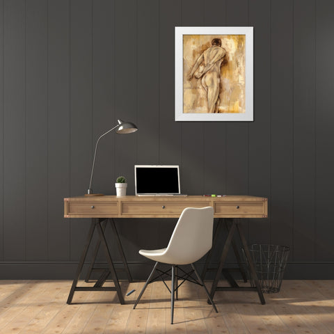 Nude Figure Study IV White Modern Wood Framed Art Print by Goldberger, Jennifer