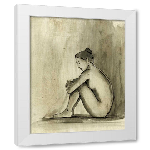 Sumi-e Figure IV White Modern Wood Framed Art Print by Harper, Ethan