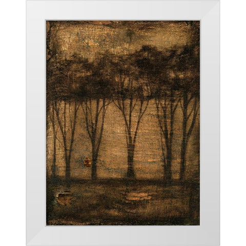 Bronzed Treeline II White Modern Wood Framed Art Print by Goldberger, Jennifer