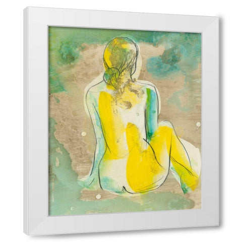 Figure in Relief I White Modern Wood Framed Art Print by Goldberger, Jennifer