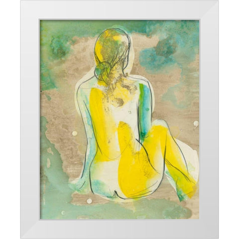 Figure in Relief I White Modern Wood Framed Art Print by Goldberger, Jennifer