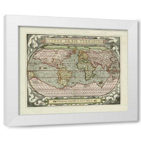 Typvs Orbis Map White Modern Wood Framed Art Print by Unknown