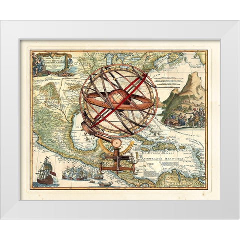 Nova Hispania White Modern Wood Framed Art Print by unknown