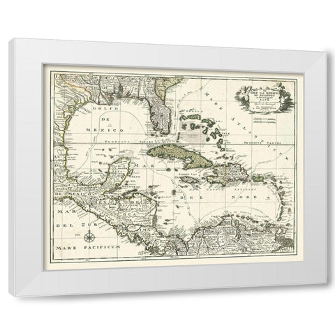 Map of the Gulf of Mexico White Modern Wood Framed Art Print by unknown