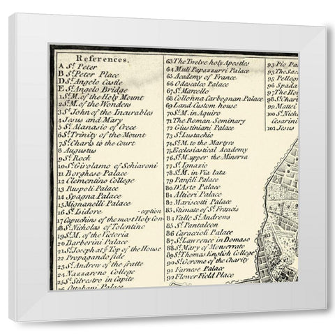 City of Rome Grid I White Modern Wood Framed Art Print by Vision Studio