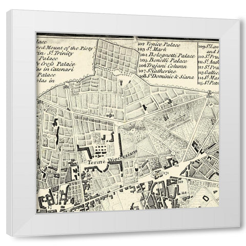 City of Rome Grid II White Modern Wood Framed Art Print by Vision Studio