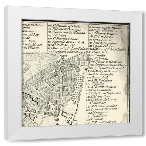 City of Rome Grid III White Modern Wood Framed Art Print by Vision Studio