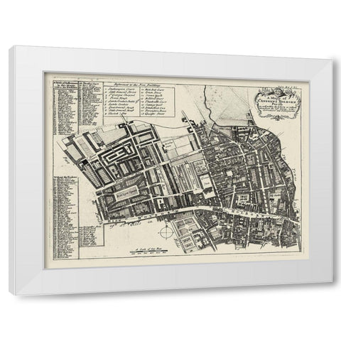 Quays of London I White Modern Wood Framed Art Print by Unknown