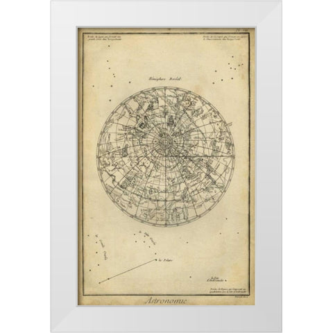 Antique Astronomy Chart I White Modern Wood Framed Art Print by Diderot, Denis
