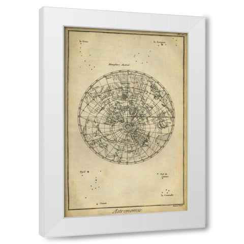 Antique Astronomy Chart II White Modern Wood Framed Art Print by Diderot, Denis
