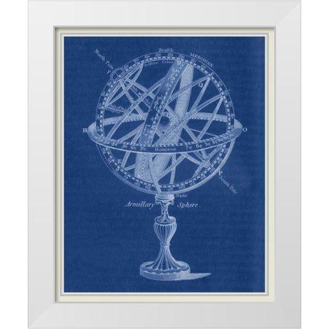Armillary Sphere I White Modern Wood Framed Art Print by Vision Studio