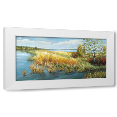 Marsh Edge White Modern Wood Framed Art Print by Pfannmuller, A. A.