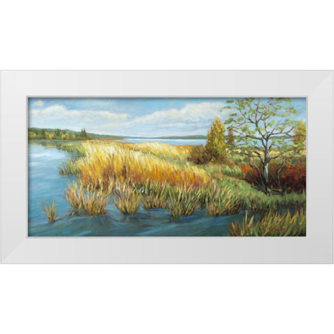 Marsh Edge White Modern Wood Framed Art Print by Pfannmuller, A. A.